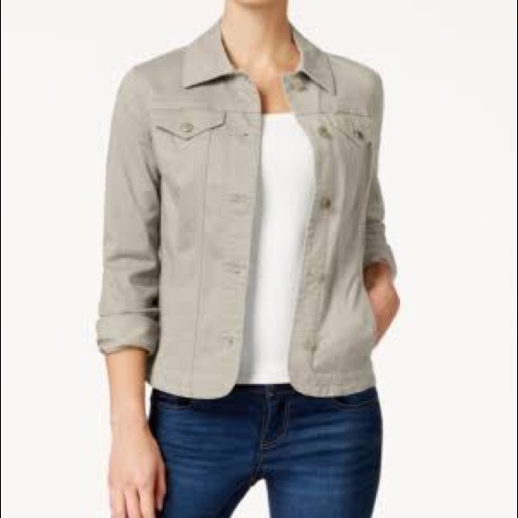 Charter Club Jackets & Blazers - Charter Club Mushroom Tan beige twill denim jacket